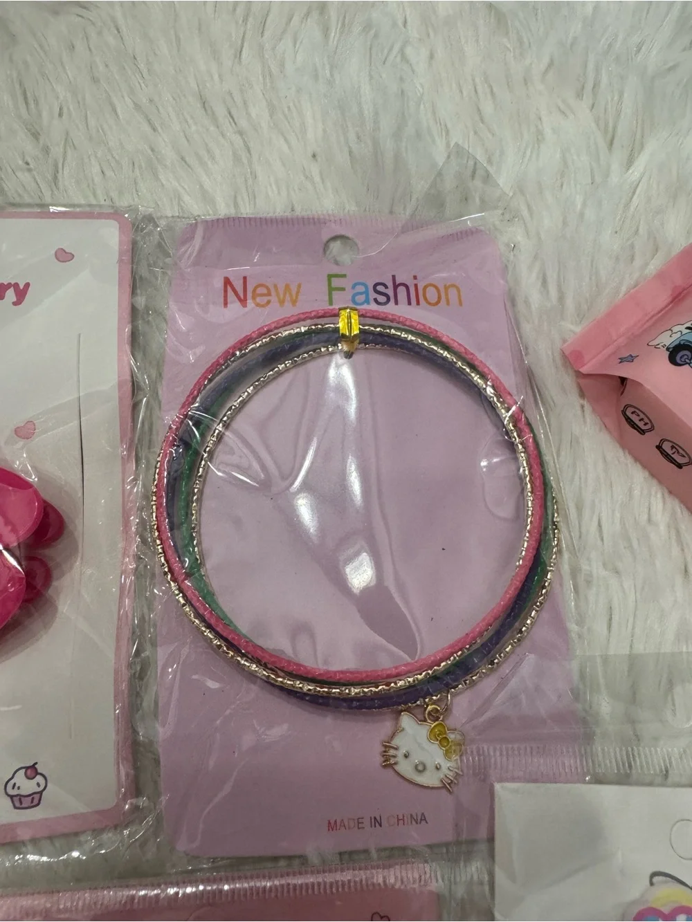 Hello Kitty bundle Accessories hair claws hair clips straw topper  bangles